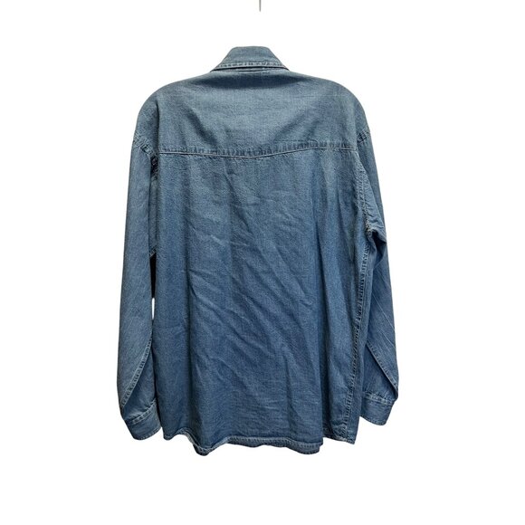 Vintage Ronweil Swiss Style Denim Shirt W/ Floral Embroidery & snap buttons Size - Picture 2 of 6